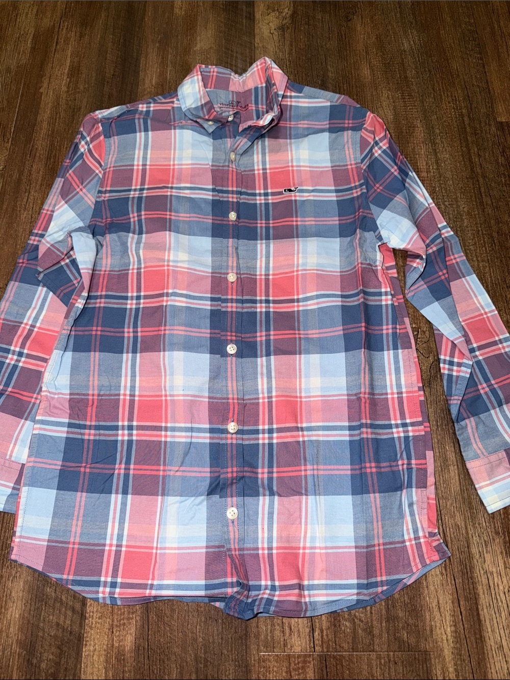 Vineyard Vines Boys Plaid Button Down Shirt Sz M (12/14)